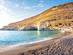 A view of Matala beach and sea caves in Crete, Greece