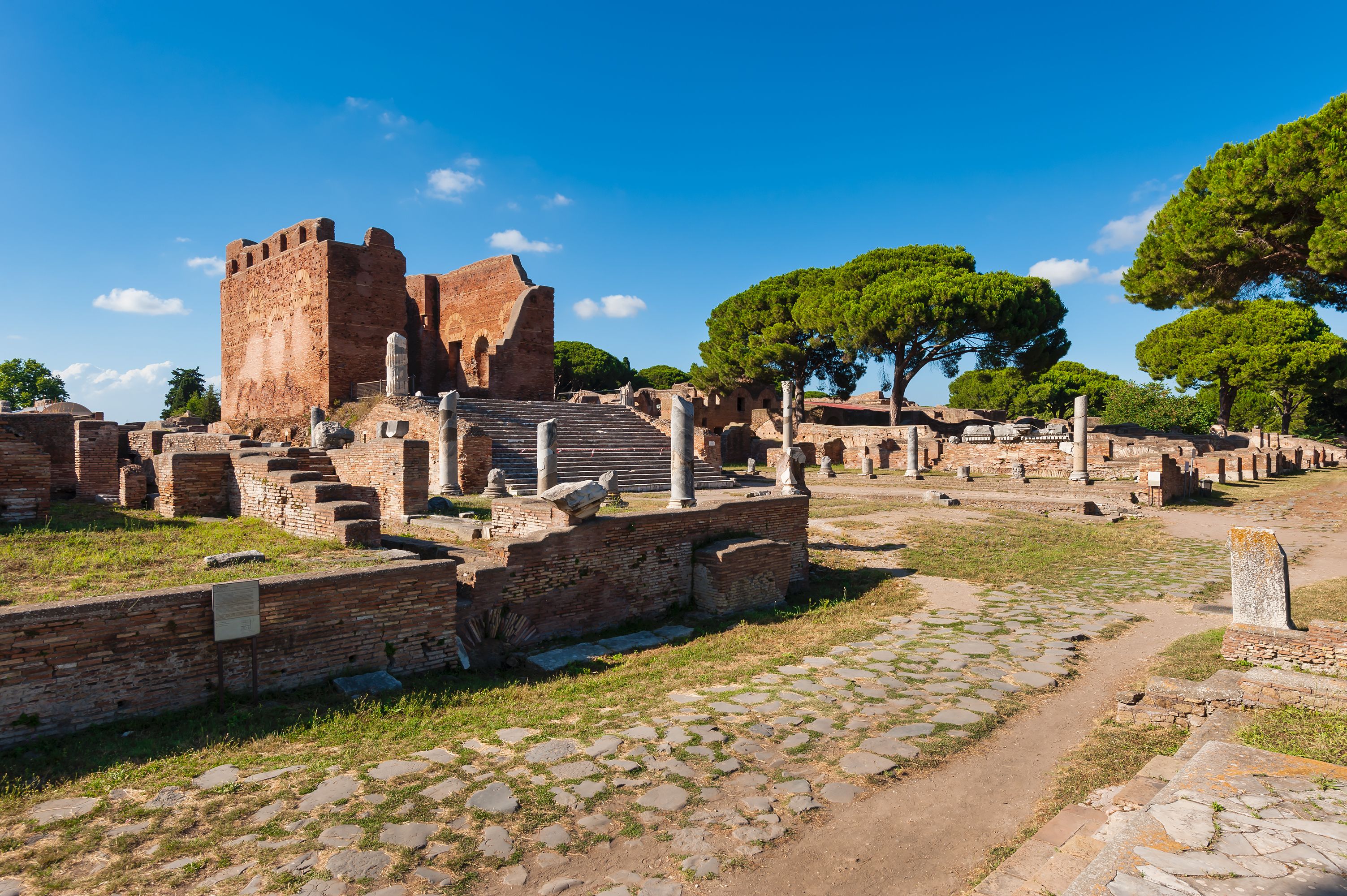 Archaeological site of Ostia Antica in Lazio, Italy