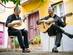 Two fado music players with guitars in Portugal