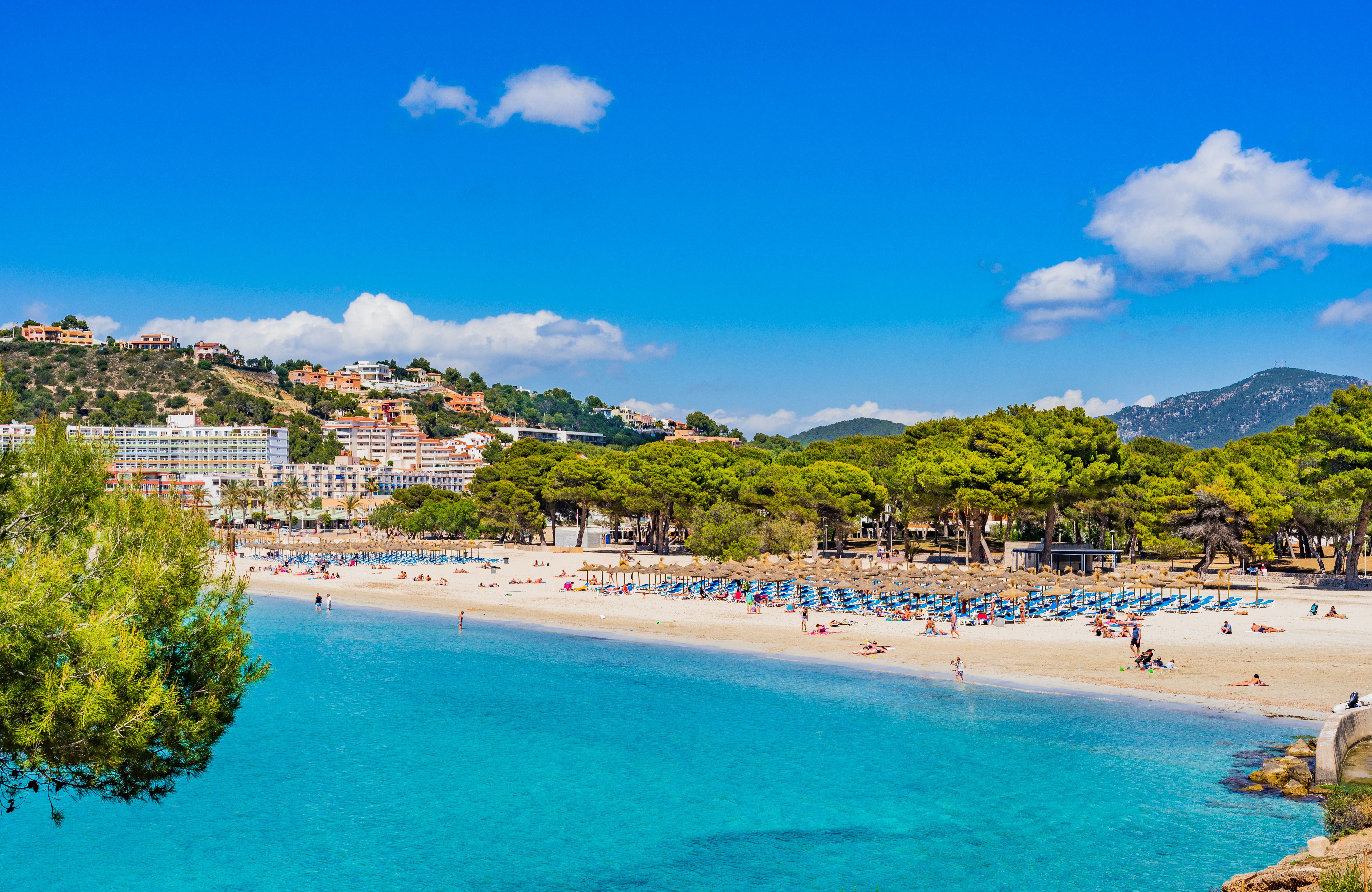 A view of Santa Ponsa resort and beach in Majorca
