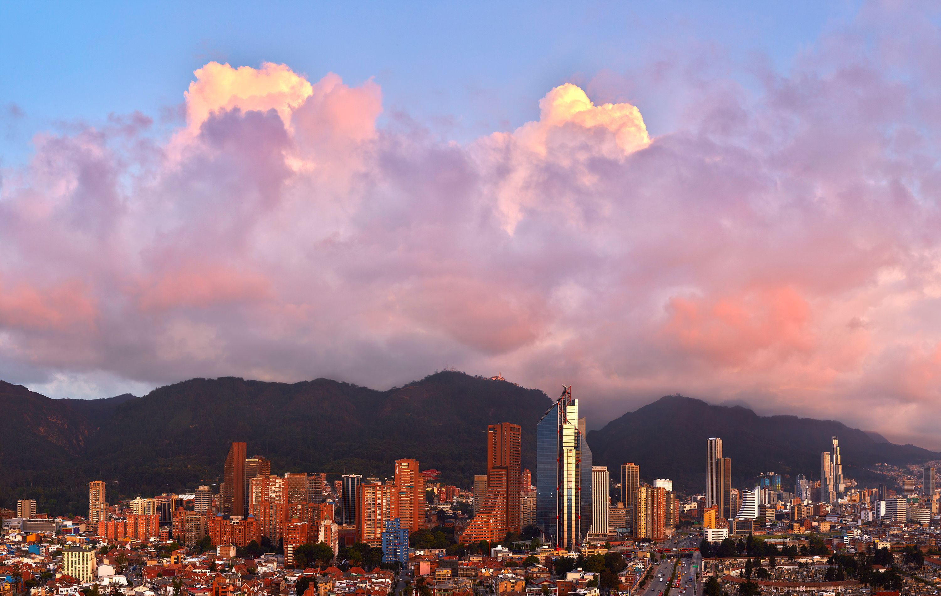A skyline view of Bogota city, Colombia