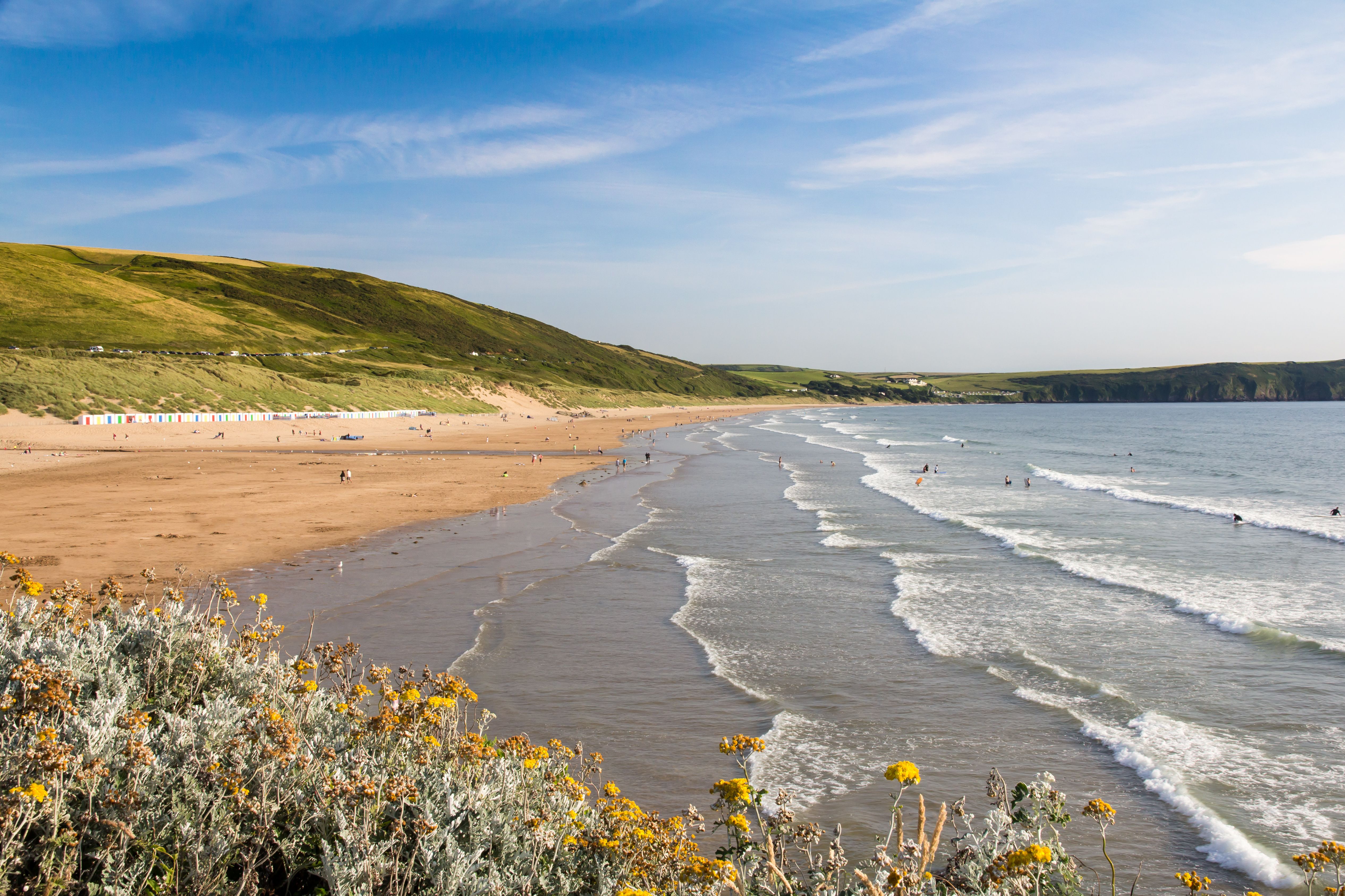 A view of Woolacombe beach in Devon