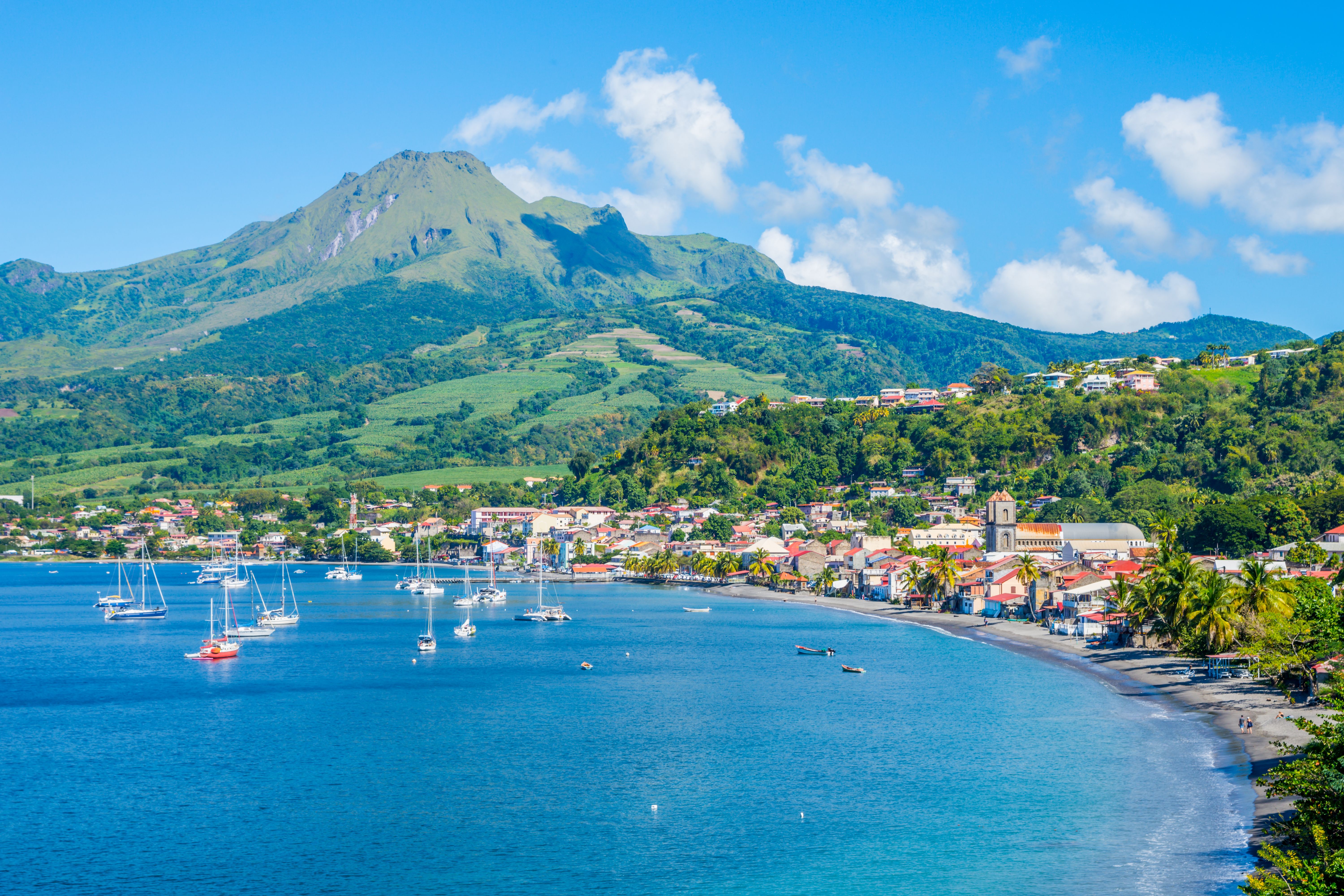 A view of Saint Pierre bay in Martinique, the Caribbean