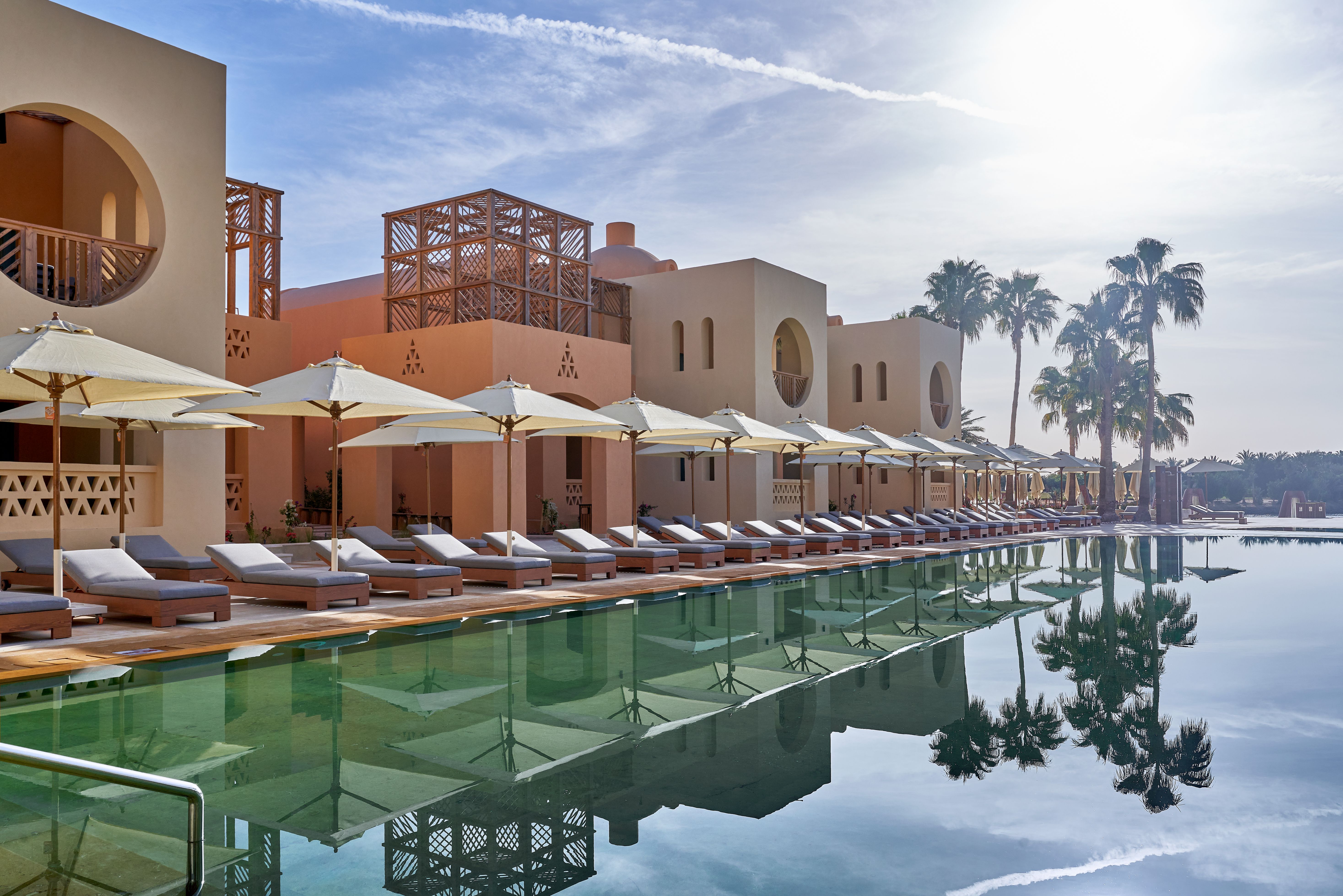 A close up view of the swimming pool at Steigenberger Golf Resort in El Gouna, Egypt