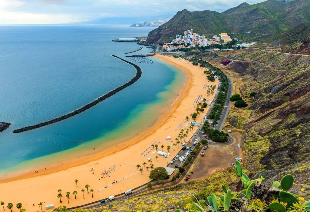 View of a beautiful Beach in Canary Island, Las Teresitas,Tenerife,Spain,Nikon D850
