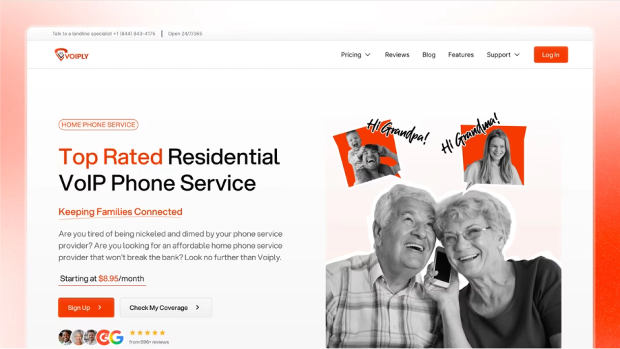Voiply — Furnizor VoIP din SUA, site și comenzi pe Webflow