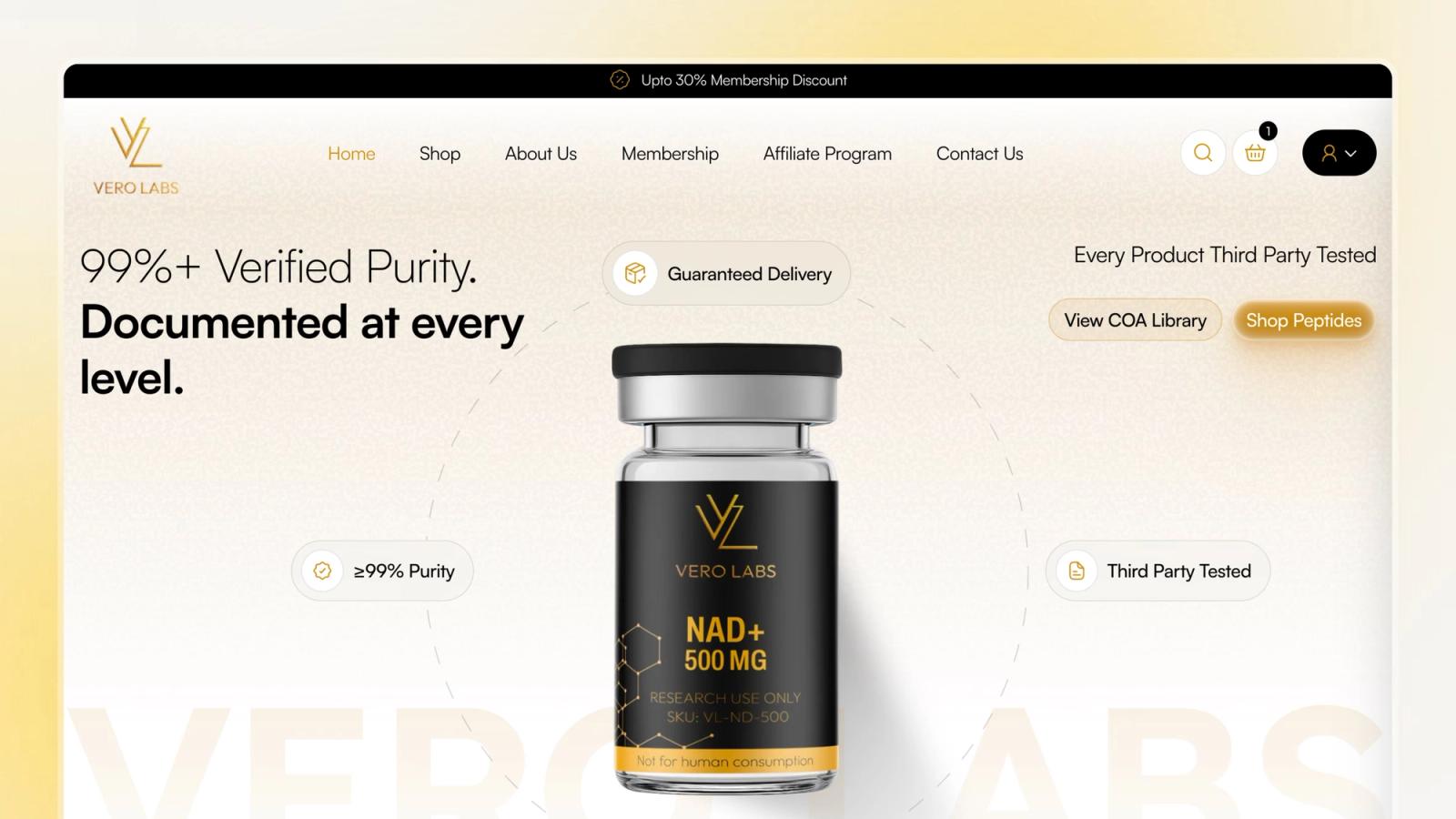 Vero Labs — Magazin de laborator, cu verificare la intrare