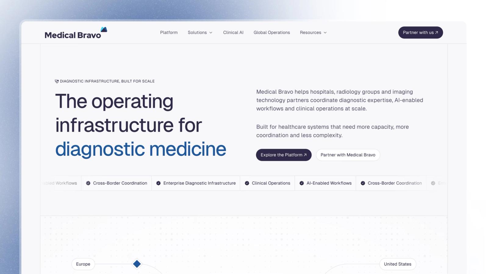 Medical Bravo — Infrastructură de radiologie, site enterprise
