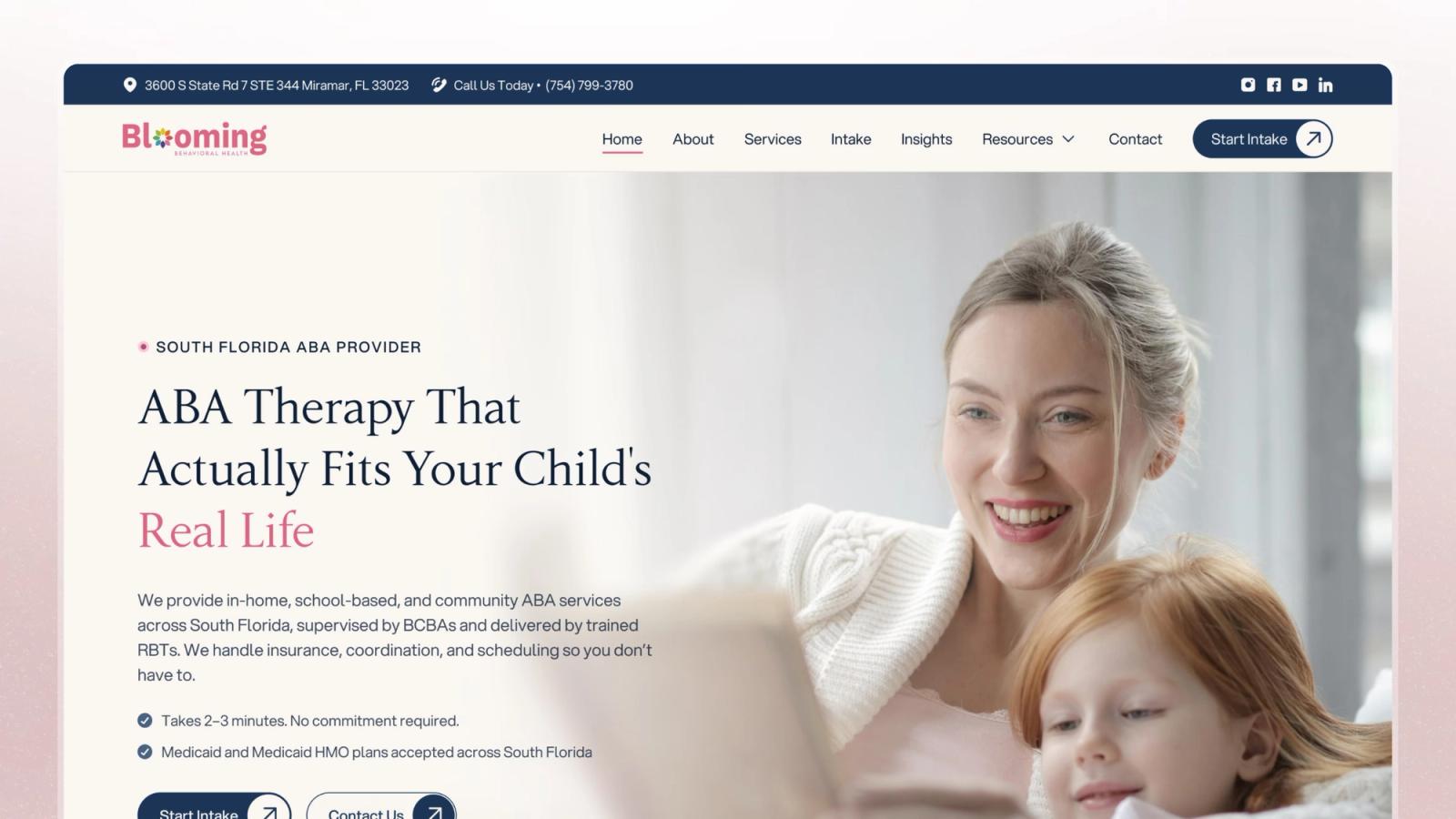 Blooming Behavioral Health — Terapie ABA în Florida, cu formular de înscriere