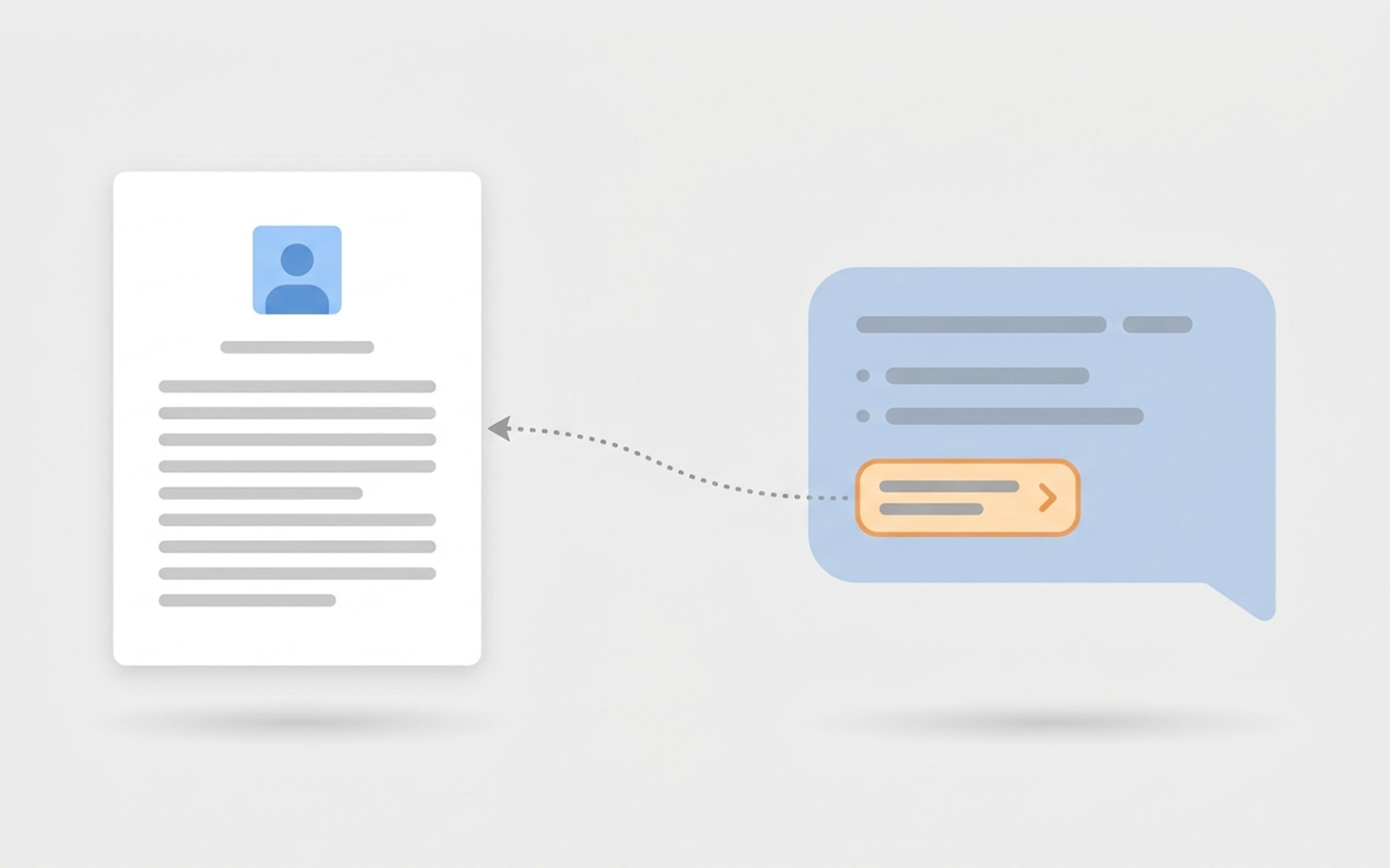 A long article card next to an AI chat answer whose source link points back to the article.