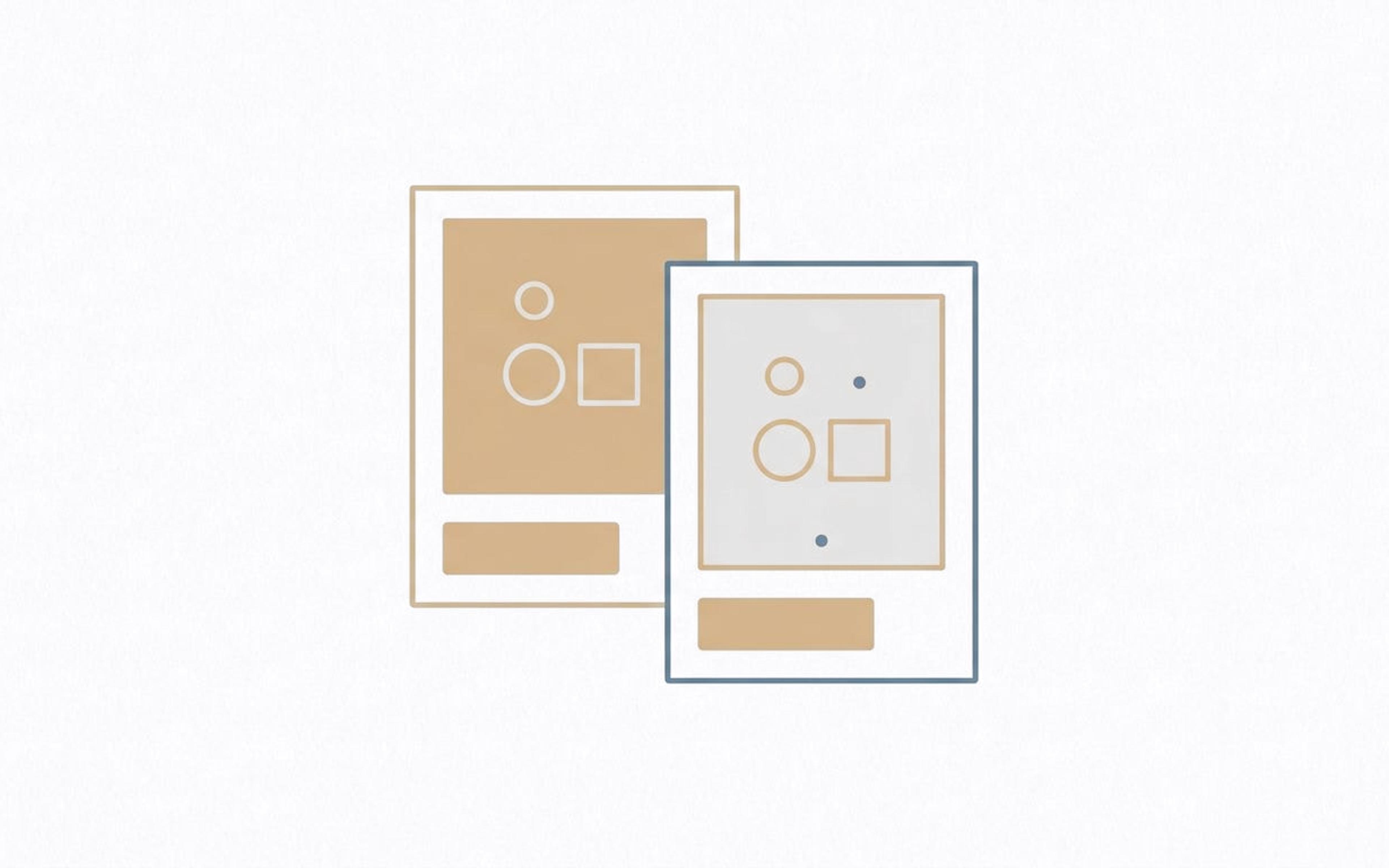 Illustration of two similar product cards side by side, one lifted forward as if chosen
