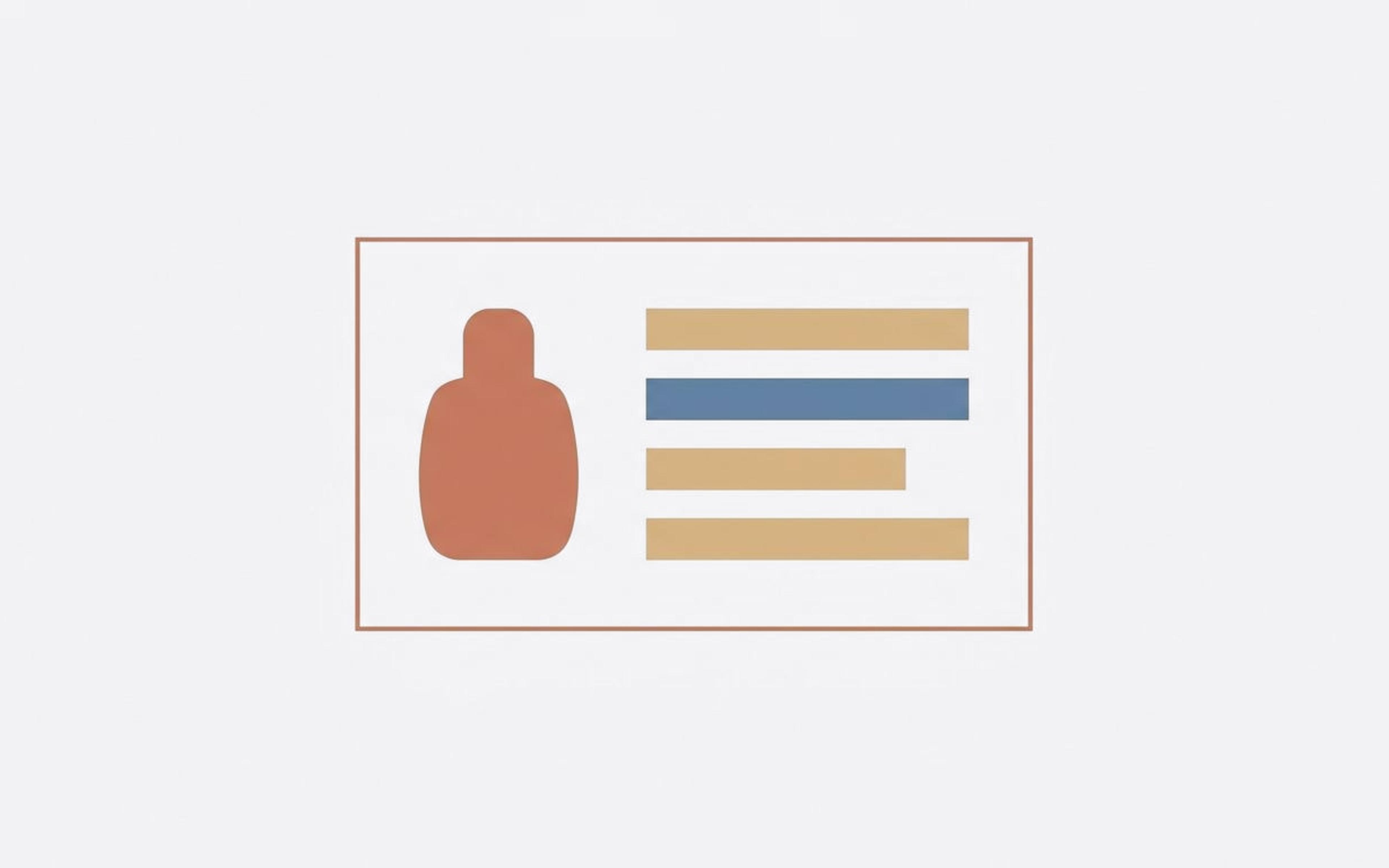 Illustration of a product information card with rows of data beside a product shape