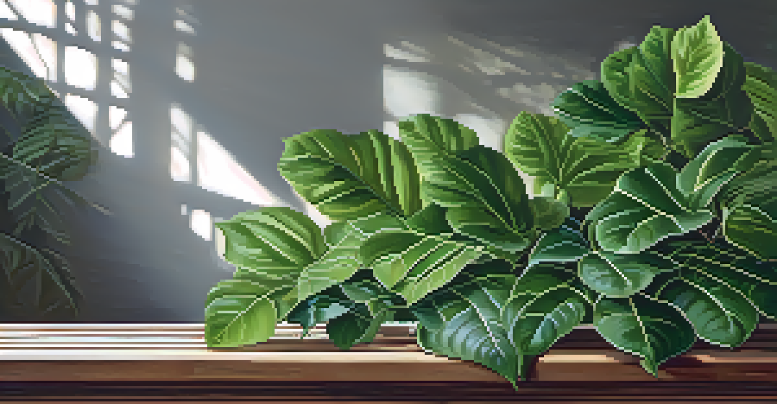Close-up of the Banisteriopsis caapi vine and Psychotria viridis leaves, with the Amazon rainforest in the background.