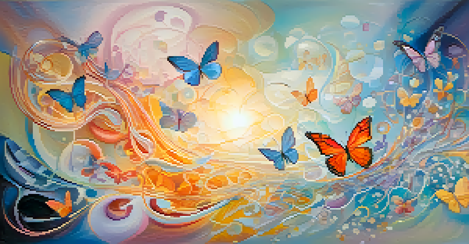 An abstract representation of personal transformation with swirling colors and light patterns.