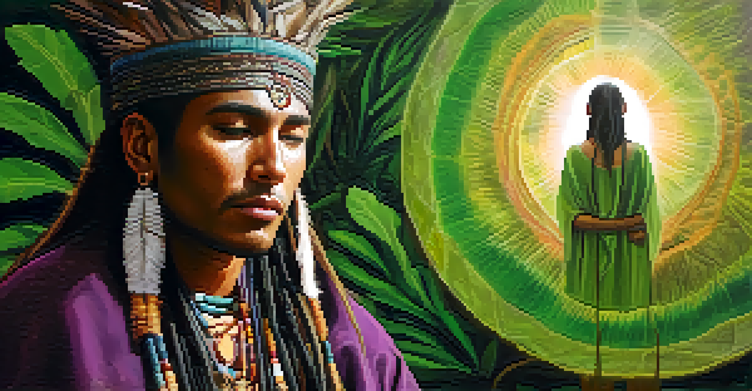 A close-up of a participant experiencing deep emotion during an Ayahuasca ceremony.