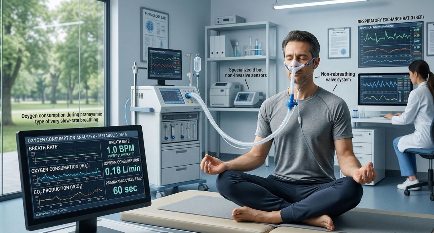 Oxygen consumption during pranayamic type of very slow-rate breathing