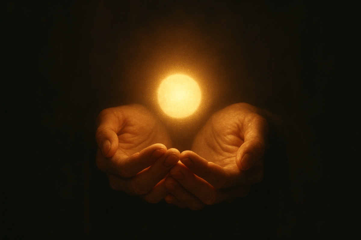 Light through trees representing the spiritual simplicity of nondual awareness