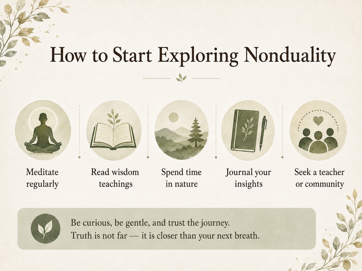 How to start exploring nonduality: meditate, read wisdom, nature, journaling and community