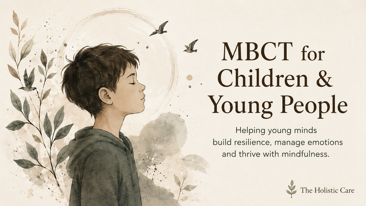 MBCT for Children and Young People: A Parent and Teacher Guide — artistic illustration of a young person practising mindfulness