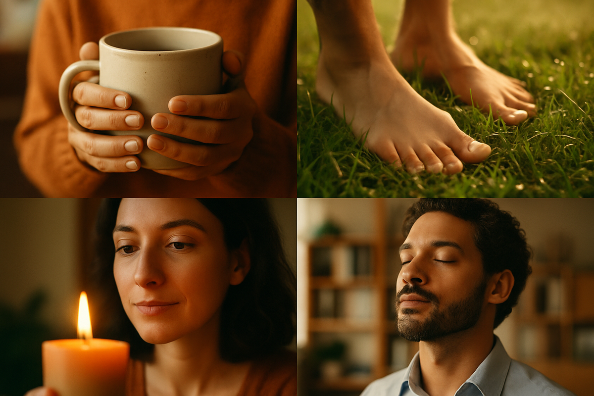 Person practising mindfulness breathing