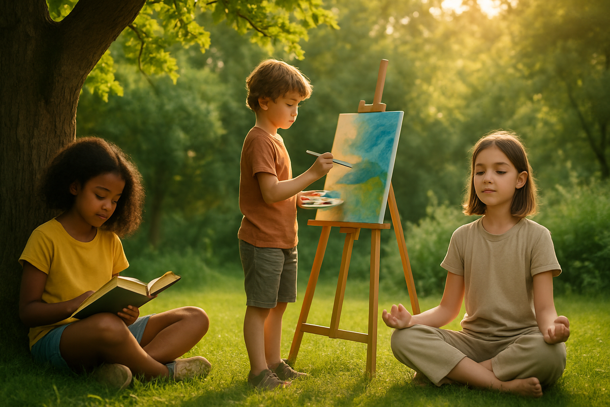 Child engaged in holistic learning outdoors