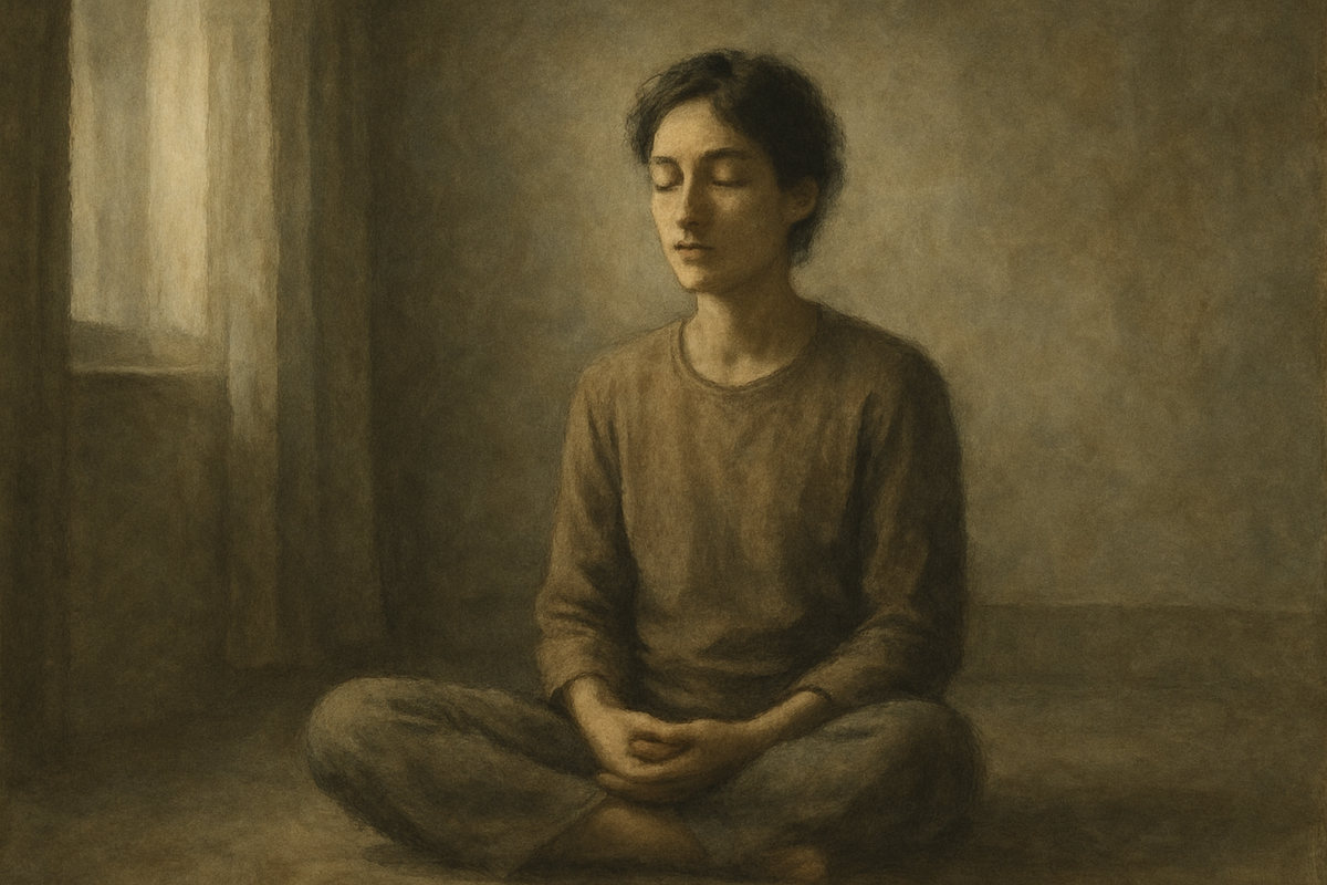 A quiet meditation image representing pratyahara and sense withdrawal