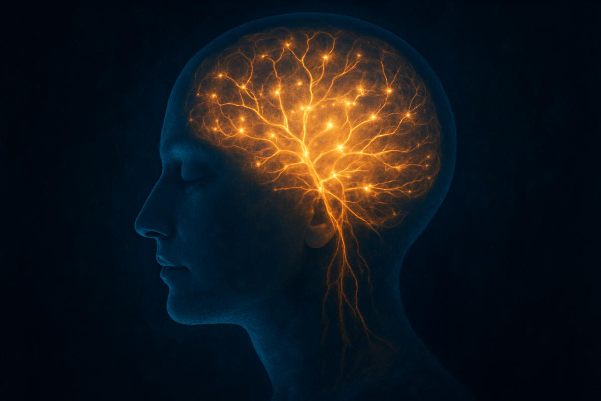 Brain scan imagery showing regions affected by meditation practice