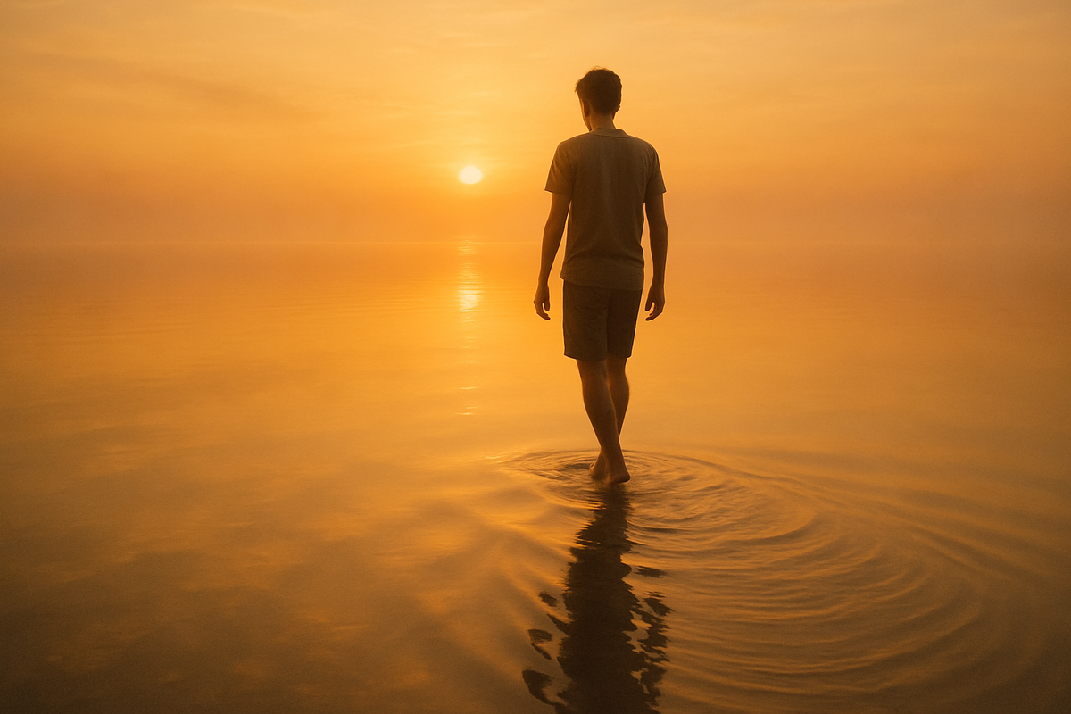 Dissolving sense of self, light merging with space