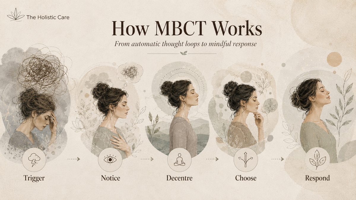 How MBCT works — from thought loops to mindful response: the decentring mechanism