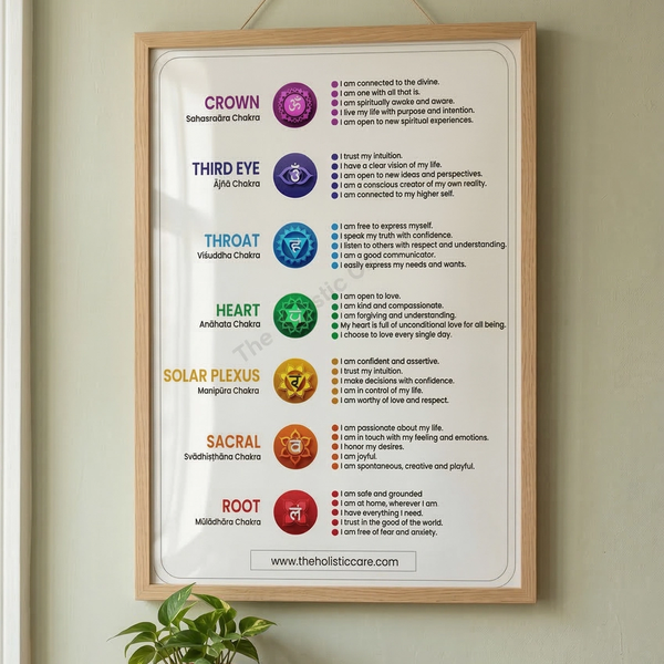 Balancing Your Chakras with Affirmations: A Guide to Improving Your Health and Well-being | Spiritual Decor for Your Home; Yoga Studio Or Wellness Center