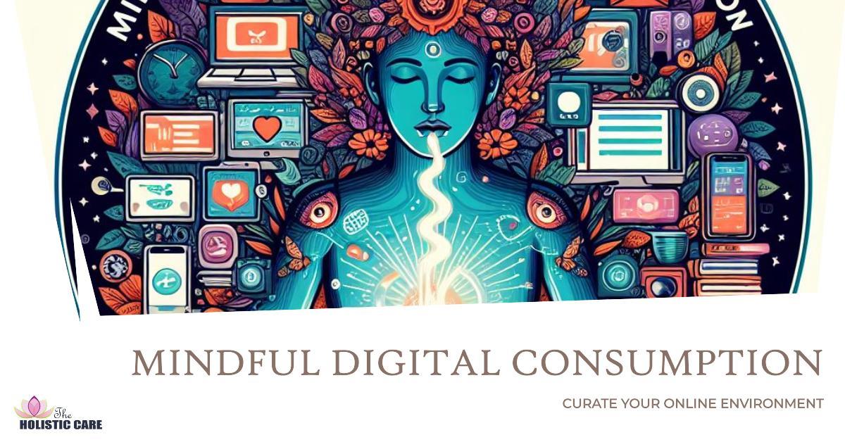 A person choosing digital content mindfully with calm attention