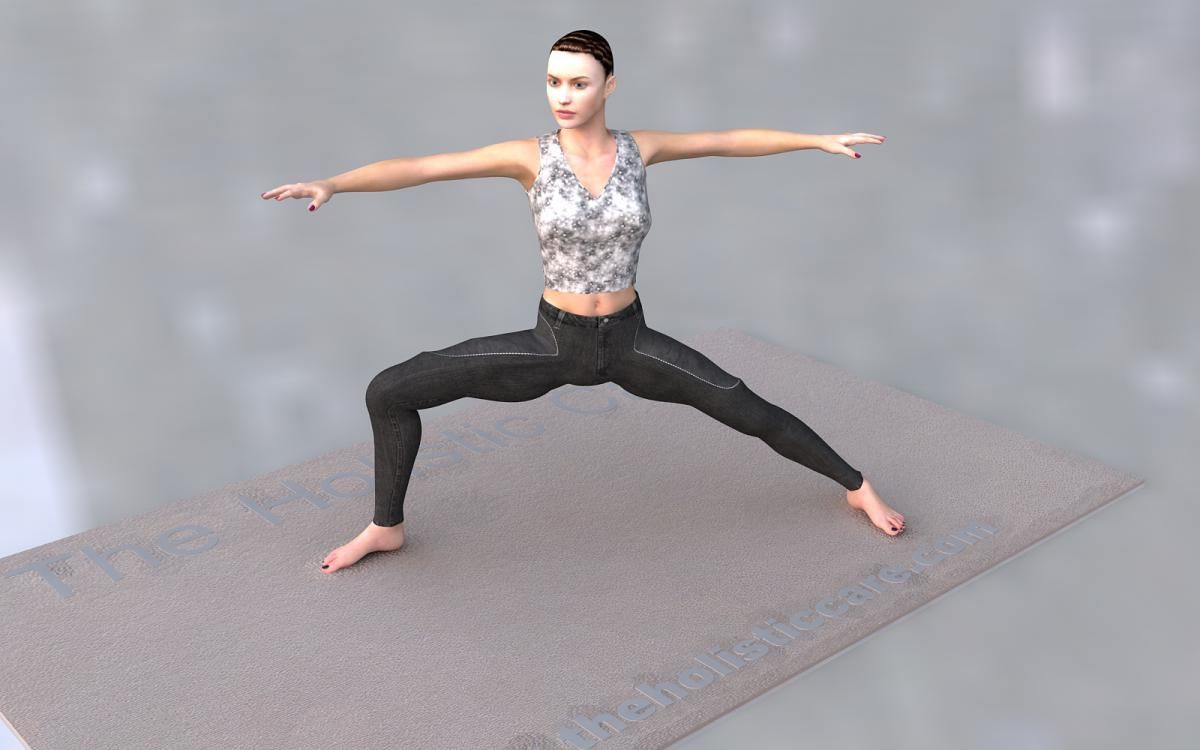 Virabhadrasana II Warrior II yoga posture with strong legs and extended arms