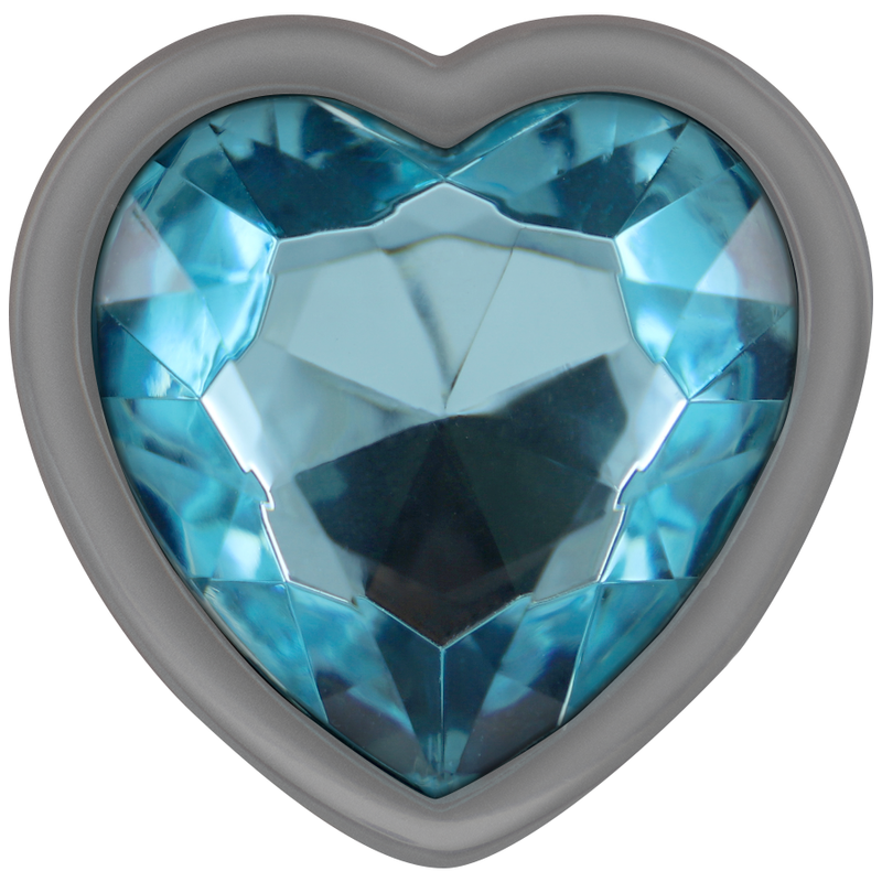 Plug anal metal corazón con cristal Azul · S foto 2