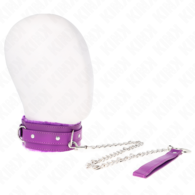Collar con correa 65cm ajustable polipiel/pelo  foto 3