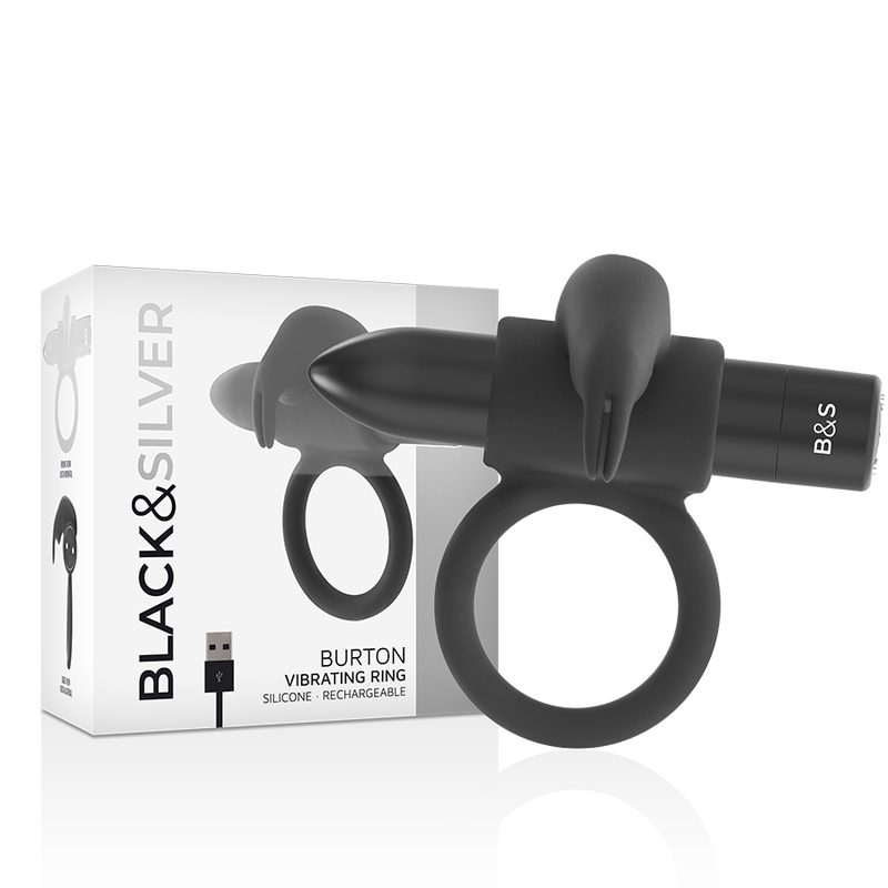 black&silver burton anillo con vibración recargable