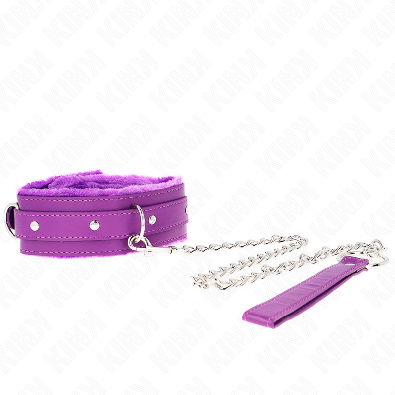 Collar con correa 65cm ajustable polipiel/pelo  foto 4
