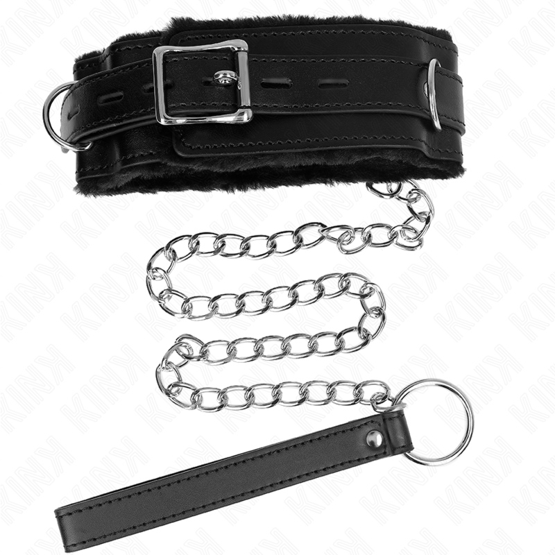 Collar con correa 65cm ajustable polipiel/pelo  foto 6