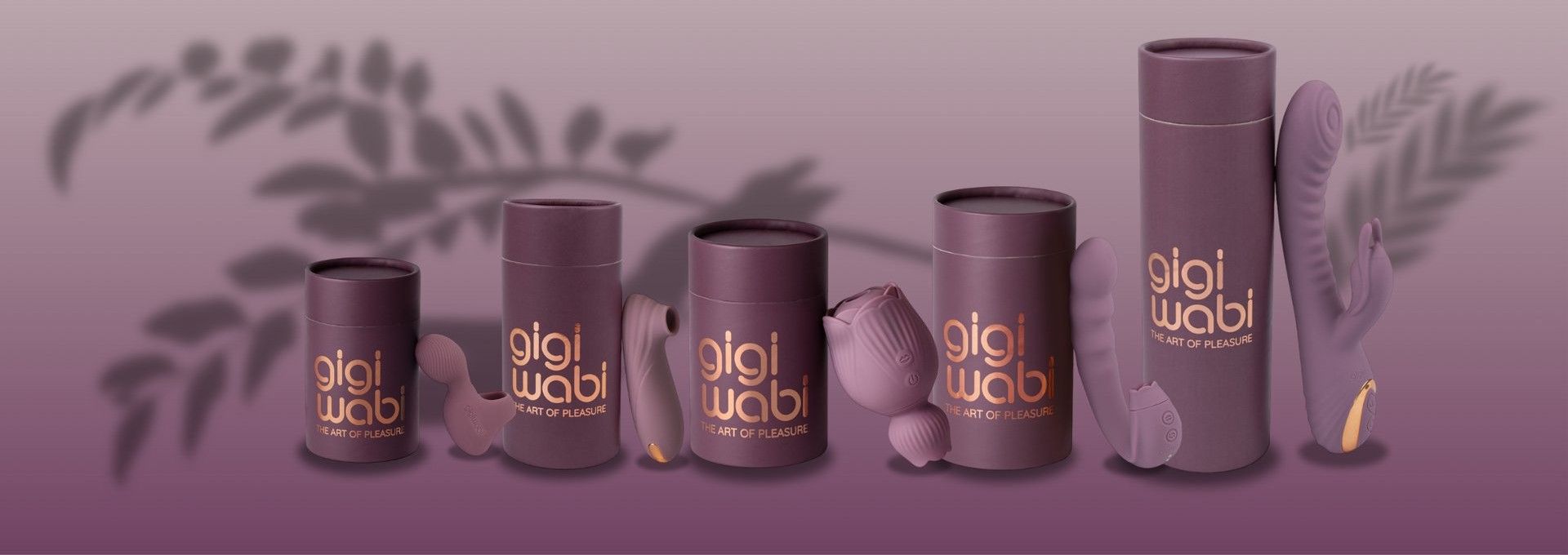 Gama de juguetes eróticos de lujo Gigi Wabi: succionador de clítoris, vibrador rabbit, flor estimuladora y vibradores de silicona en Applesex.