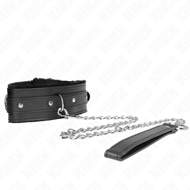 Collar con correa 65cm ajustable polipiel/pelo  foto 9