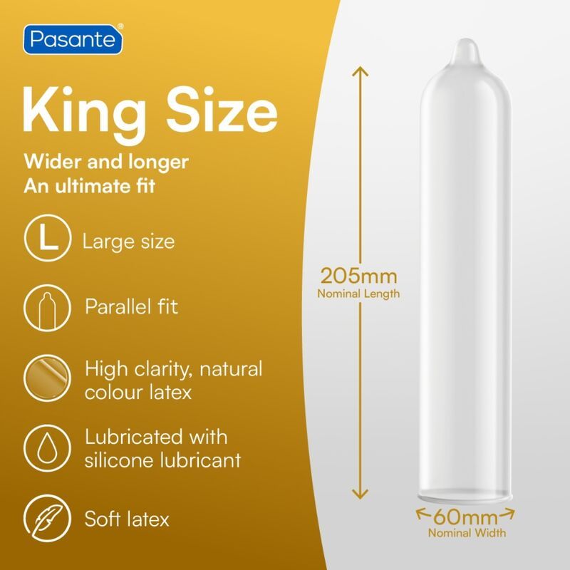 Pasante king preservativos más largos y anchos 3 unidades foto 3