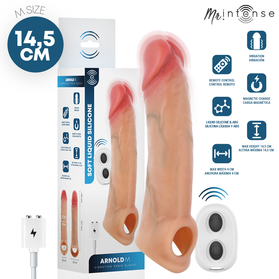 Arnold vibrador funda pene silicona control remoto