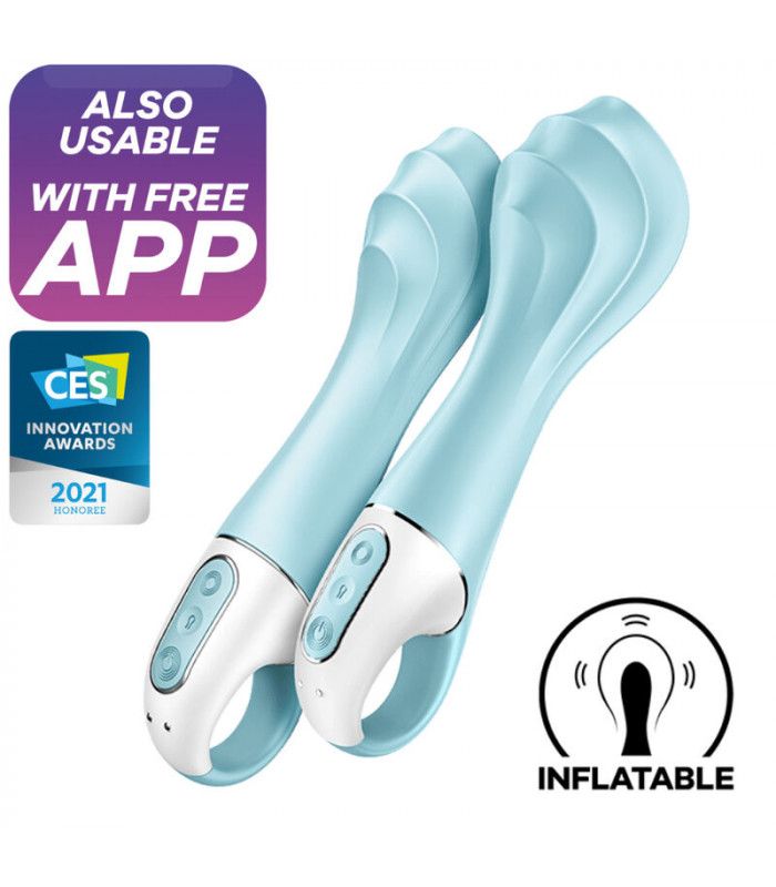Satisfyer - Air pump vibrator 5+ vibrador punto g inflable con app - Azul