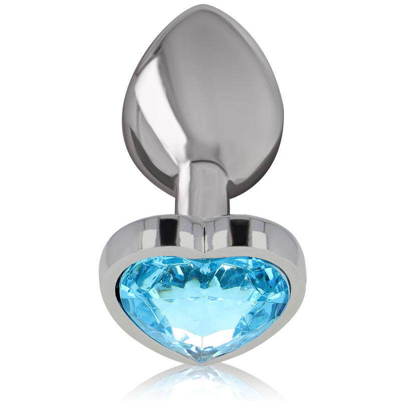 Plug anal metal corazón con cristal