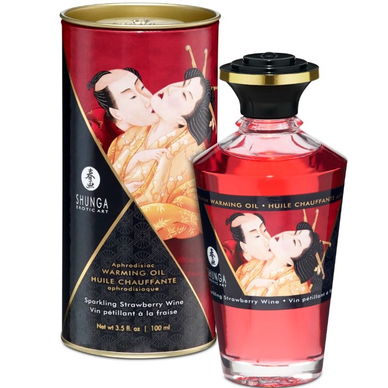 Aceite de masaje efecto calor Vino de fresa