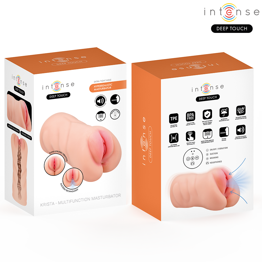 Krista masturbador vagina con efecto succión, vibración y voz 1.2 kg 