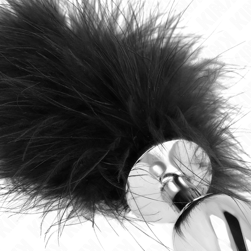 Plug anal metal con plumas - Negro  foto 2