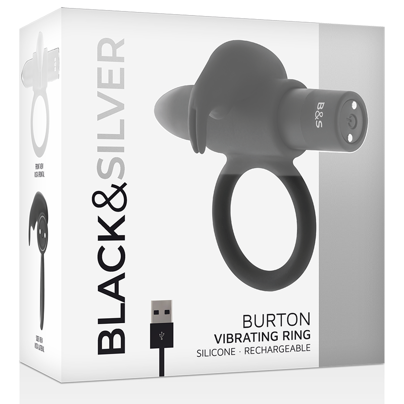 black&silver burton anillo con vibración recargable Negro foto 3
