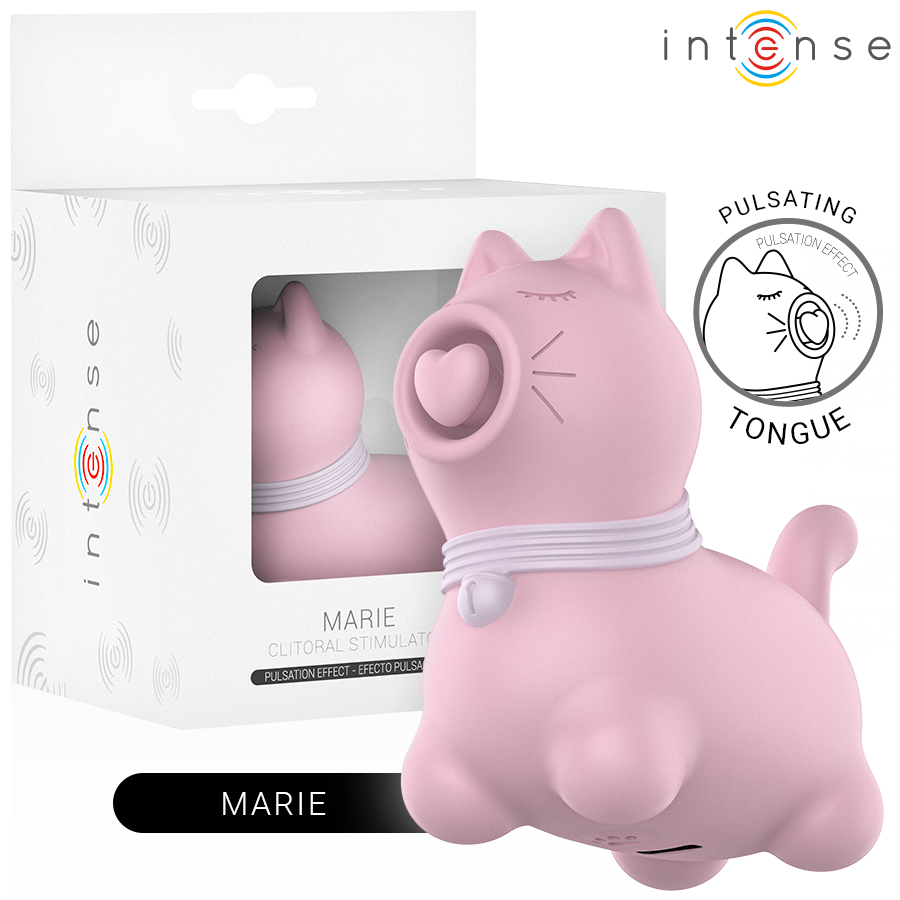 Marie estimulador con lengua efecto pulsación rosa 