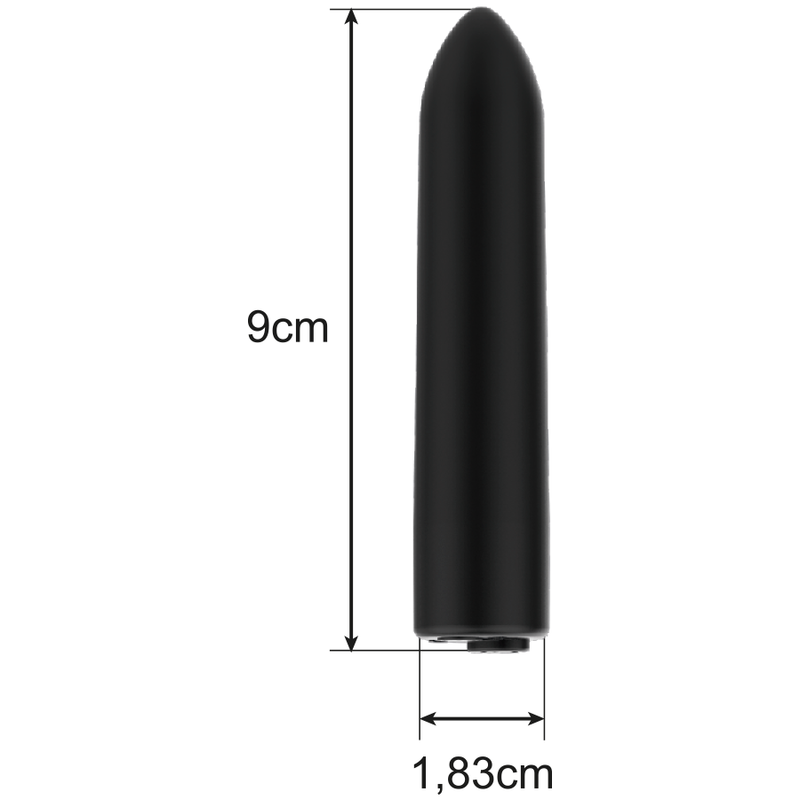 Intense bala vibradora recargable USB Negro Clásico foto 3
