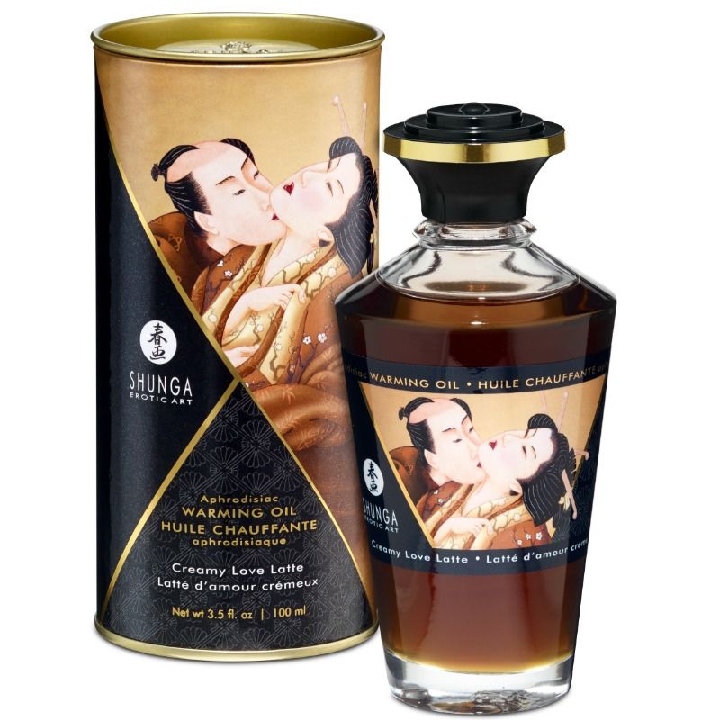 Aceite de masaje efecto calor Café latte